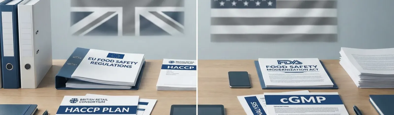 Side-by-side comparison of HACCP and HARPC food safety documentation