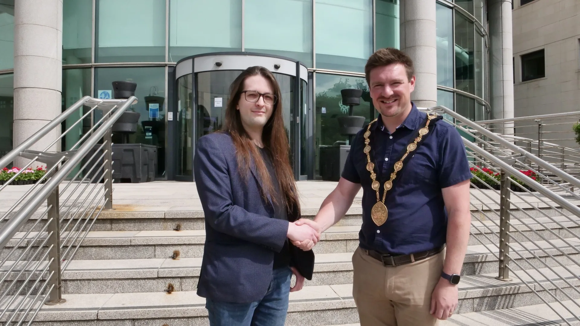 Forkto team members receiving the Mayor's Innovation Award from Mayor Scott Carson