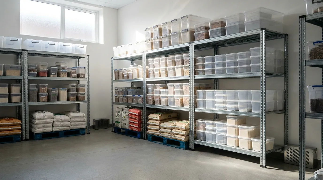 Pest control inspection in a UK commercial kitchen checking for signs of rodents and insects