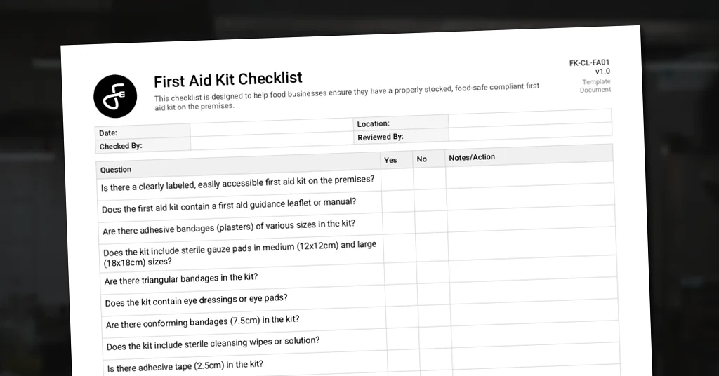 First Aid Kit Checklist